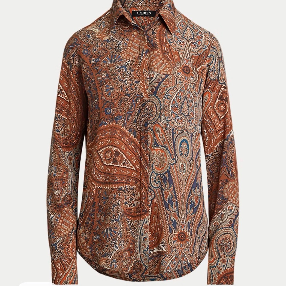 Ralph Lauren Brown and Orange Paisley Blazer